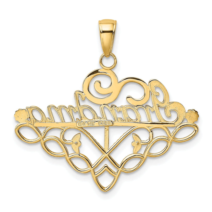 14k Yellow Gold Grandma Charm Holder Pendant