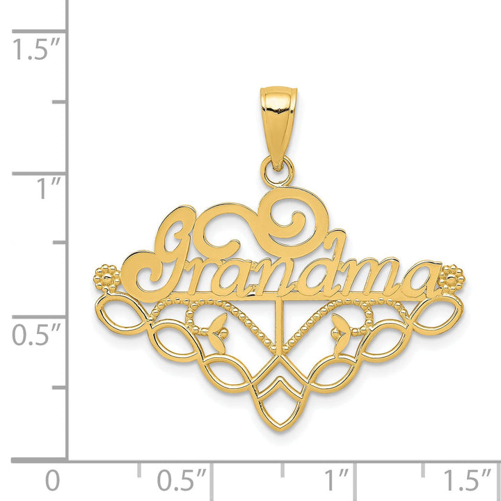 14k Yellow Gold Grandma Charm Holder Pendant