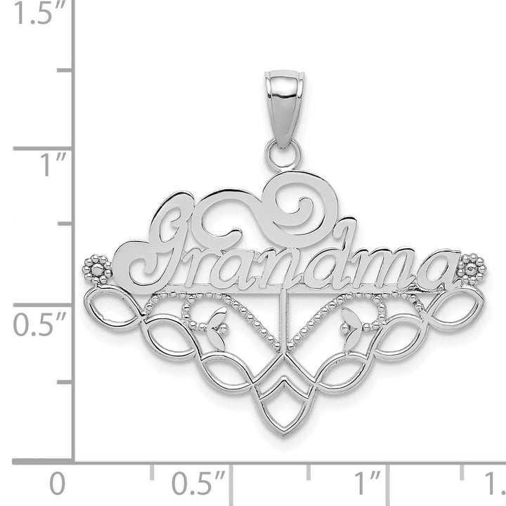 14k White Gold Grandma Charm Holder Pendant