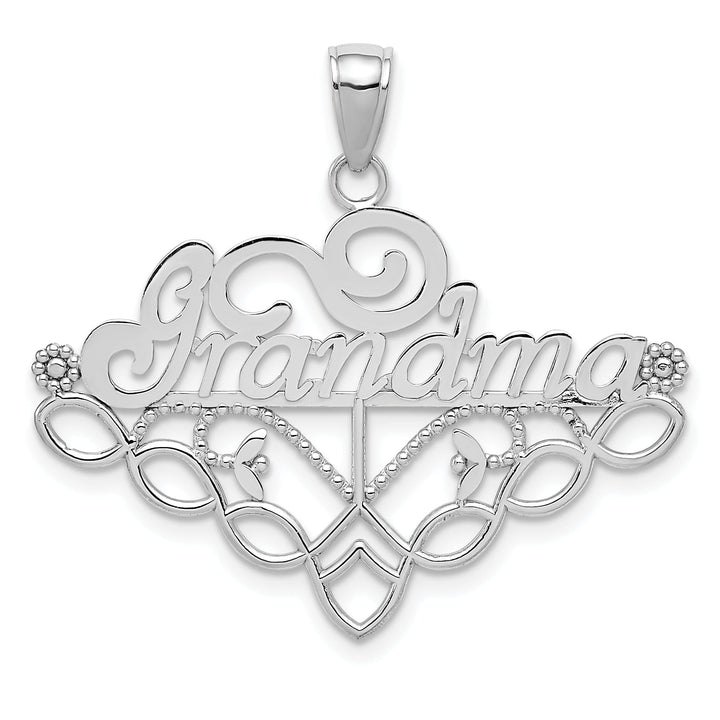 14k White Gold Grandma Charm Holder Pendant