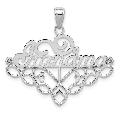 14k White Gold Grandma Charm Holder Pendant at $ 154.8 only from Jewelryshopping.com
