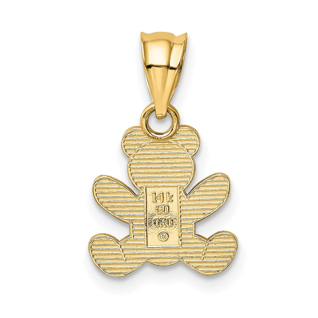 14k Yellow Gold Polished Teddy Bear Pendant