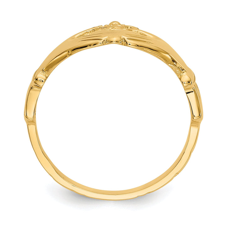 14kt yellow gold ladies claddagh ring