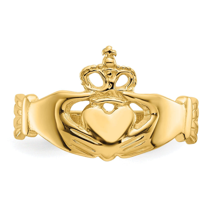 14kt yellow gold ladies claddagh ring