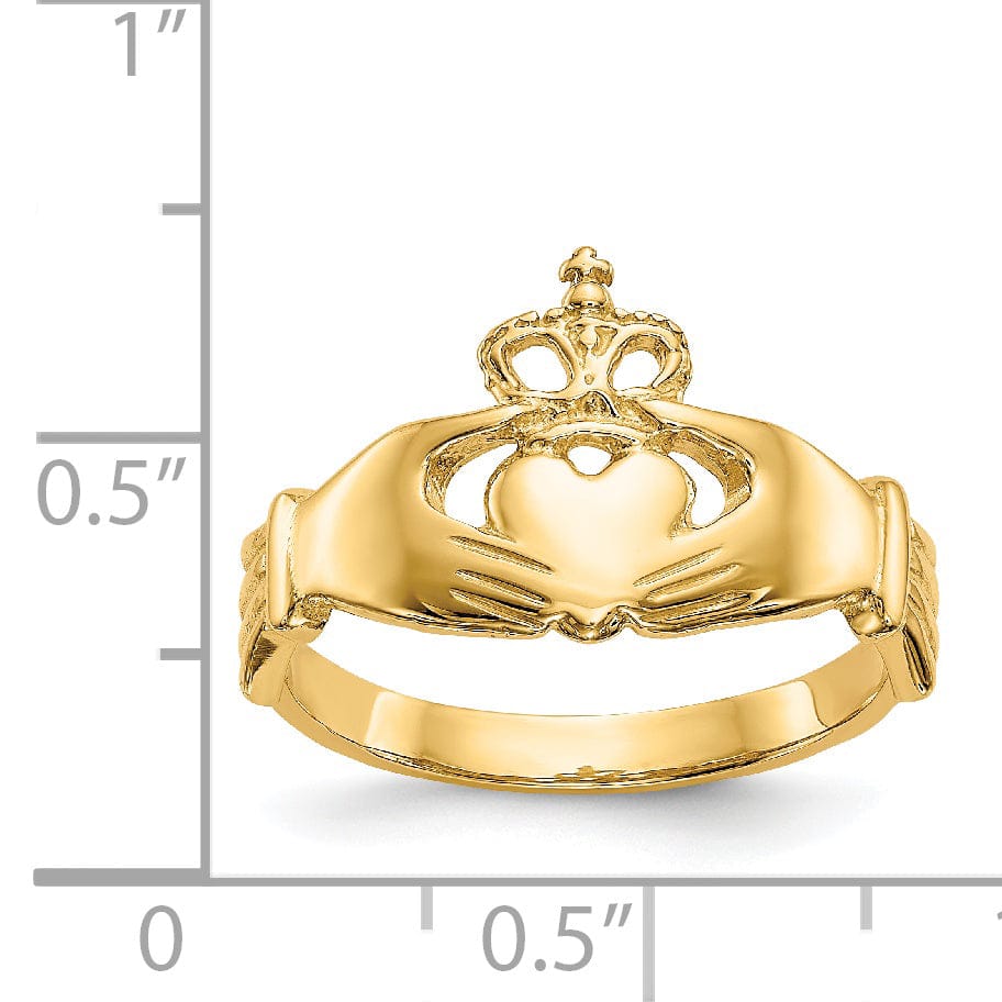 14kt yellow gold ladies claddagh ring