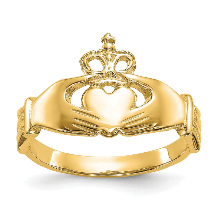 14kt yellow gold ladies claddagh ring