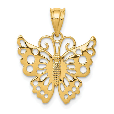 14k Yellow Gold Open Back Casted Solid Polished Finish Butterfly Charm Pendant at $ 78.66 only from Jewelryshopping.com
