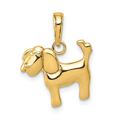 14k Yellow Gold Polished Finish Solid Dog Charm Pendant at $ 79.32 only from Jewelryshopping.com