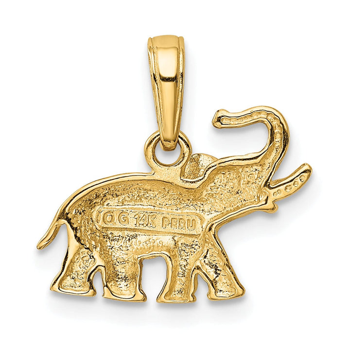 14k Yellow Gold Polished Solid Finish Elephant Charm Pendant