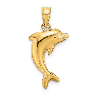 14k Yellow Gold Solid Polished Finish Dolphin Charm Pendant at $ 77.62 only from Jewelryshopping.com