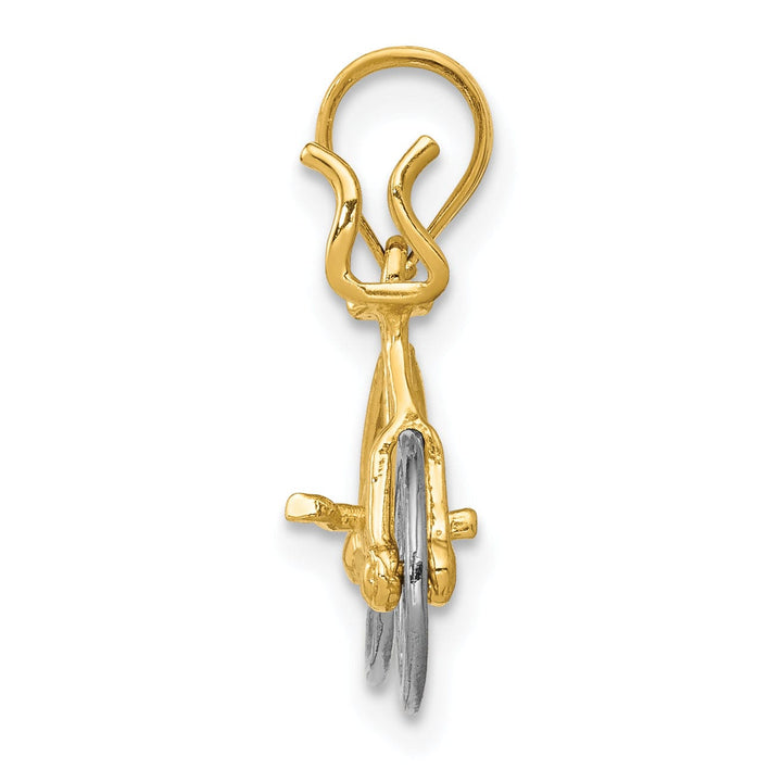 14k Two-tone Gold Bicycle Pendant
