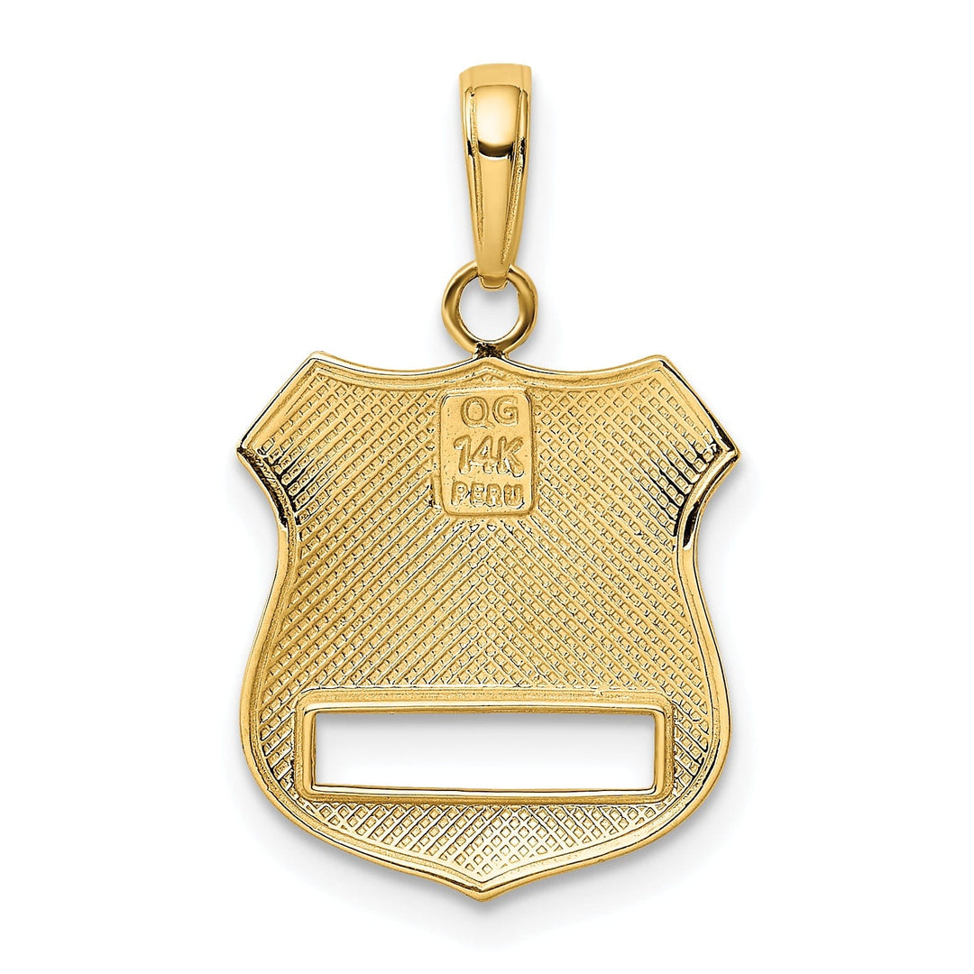 14k Yellow Gold Police Badge Charm Pendant