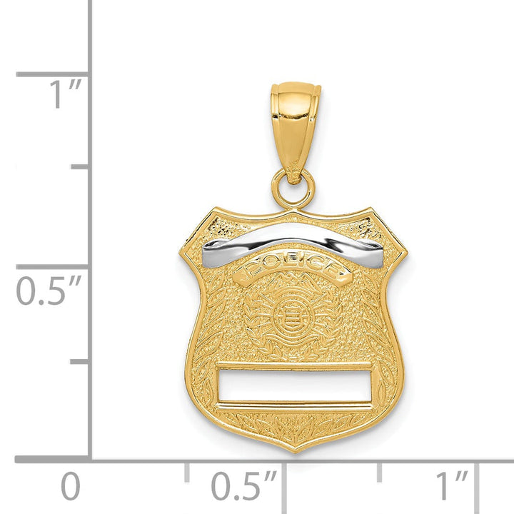 14k Yellow Gold Police Badge Charm Pendant