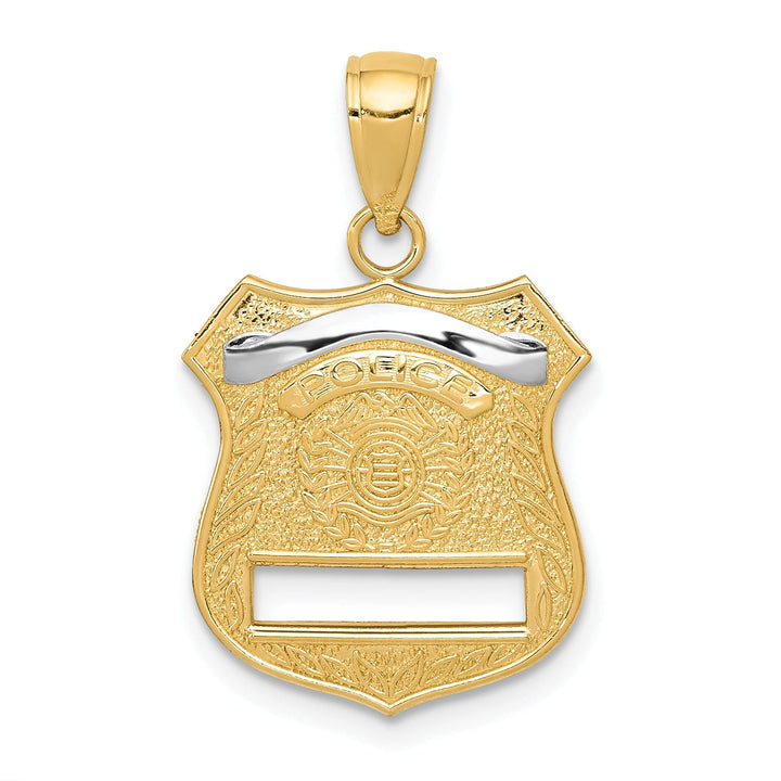 14k Yellow Gold Police Badge Charm Pendant