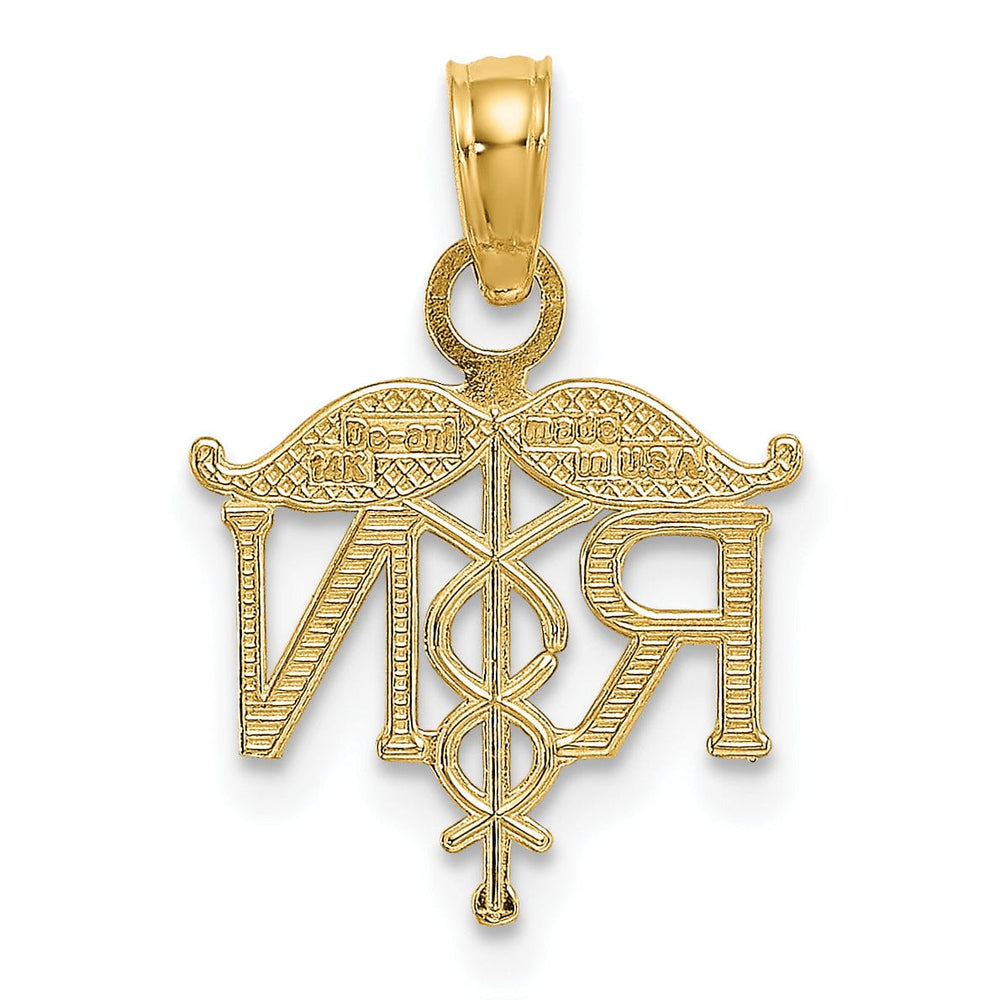 14k Yellow Gold Registered Nurse Charm Pendant