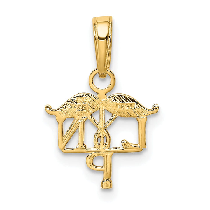 14k Yellow Gold Polished L.P.N Symbol Pendant