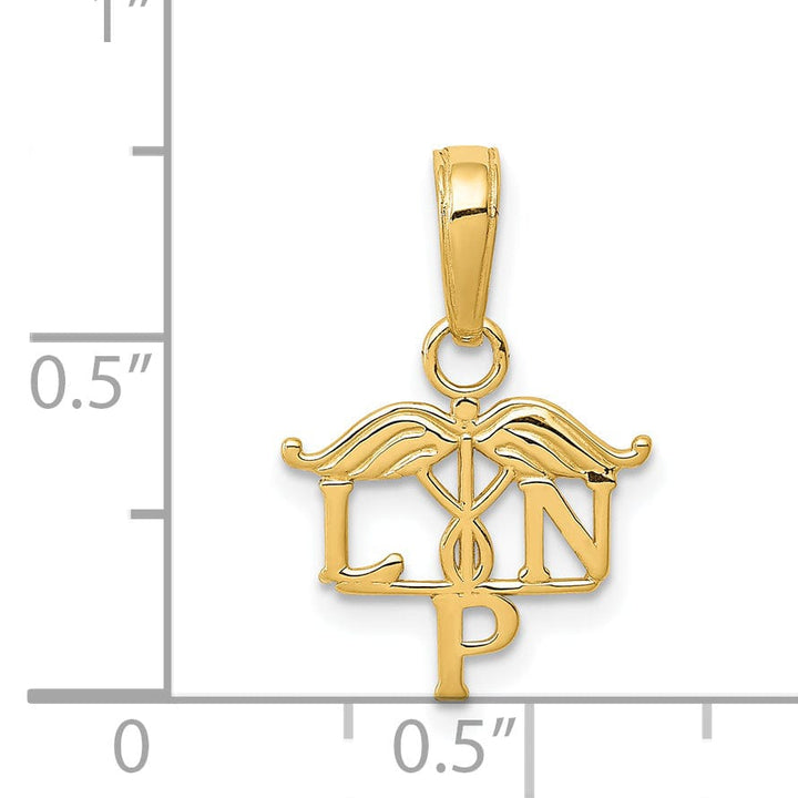 14k Yellow Gold Polished L.P.N Symbol Pendant