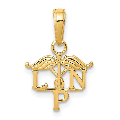 14k Yellow Gold Polished L.P.N Symbol Pendant