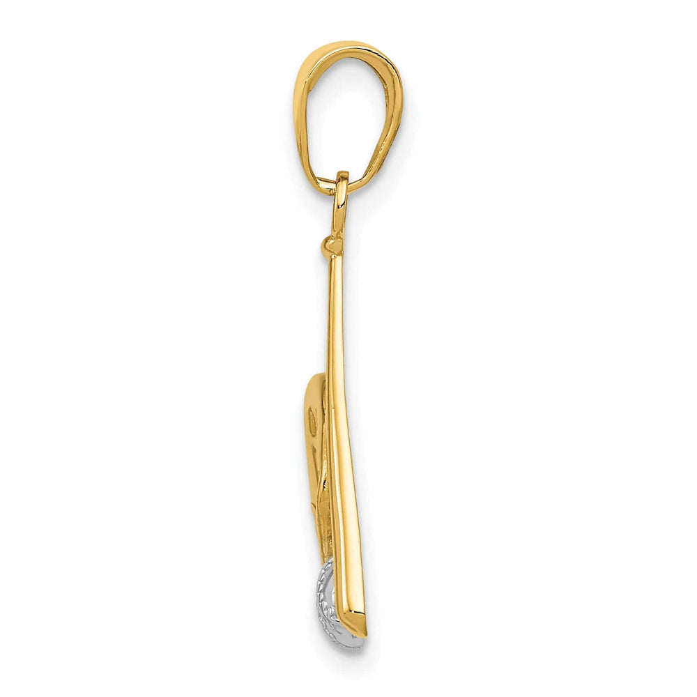 14 Two Tone Gold Baseball Bat and Glove Pendant