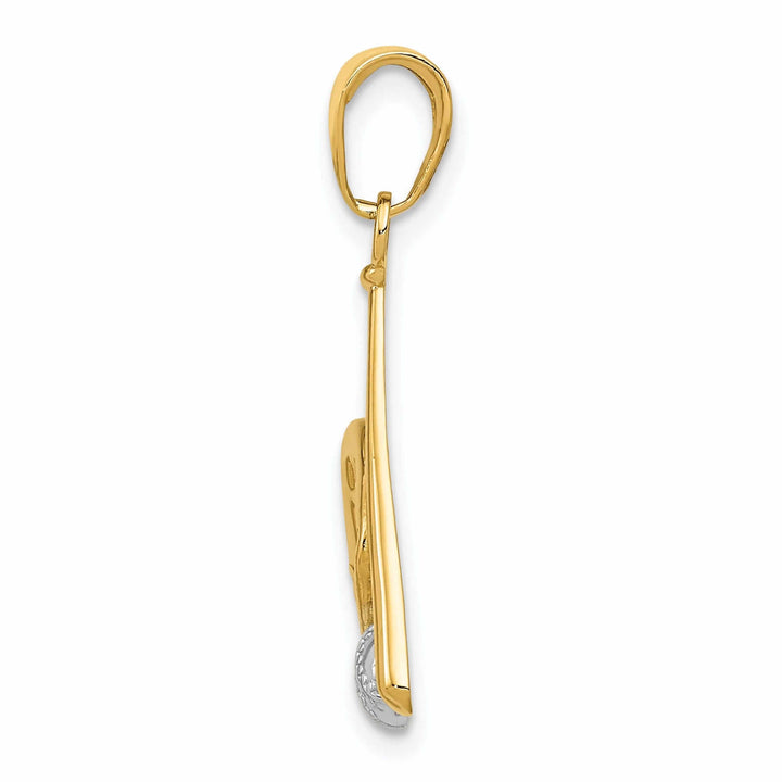 14 Two Tone Gold Baseball Bat and Glove Pendant