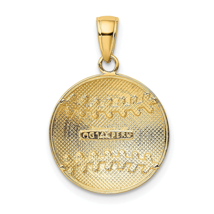 14k Yellow Gold Diamond Cut Baseball Pendant