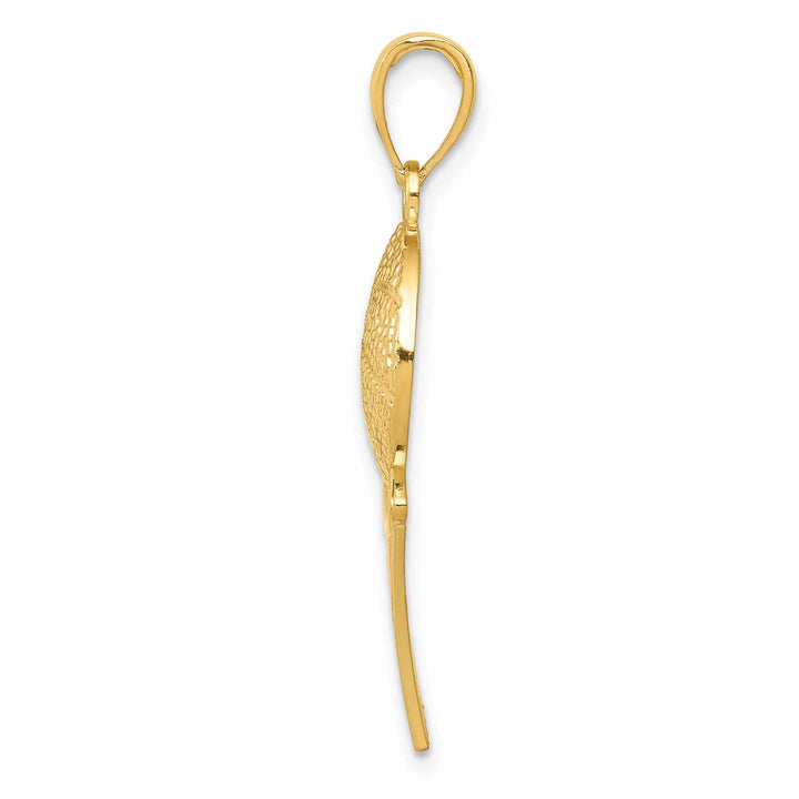 14 Yellow Gold Basketball and Net Charm Pendant