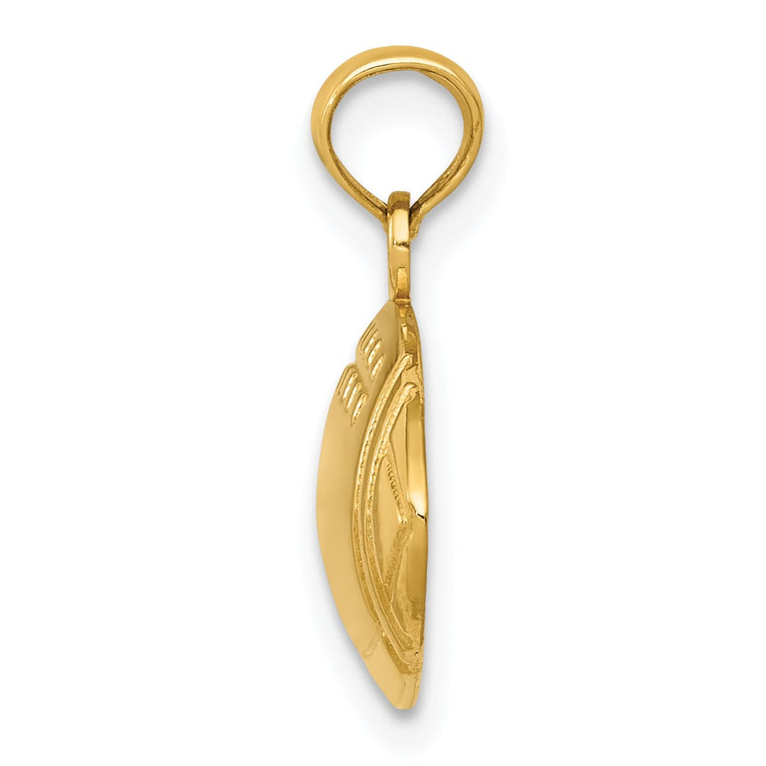 14k Yellow Gold Football Charm Pendant