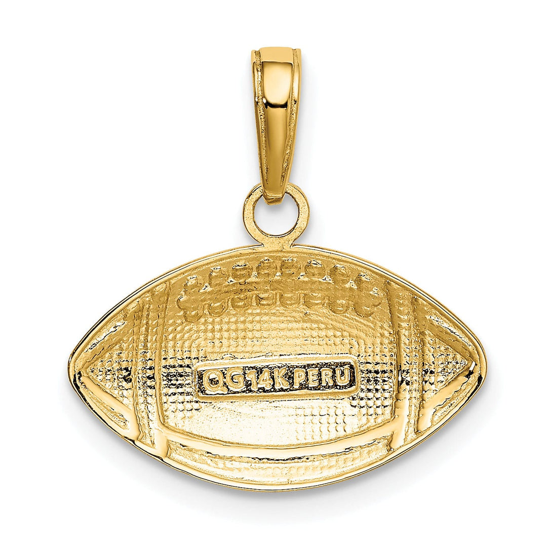 14k Yellow Gold Football Charm Pendant