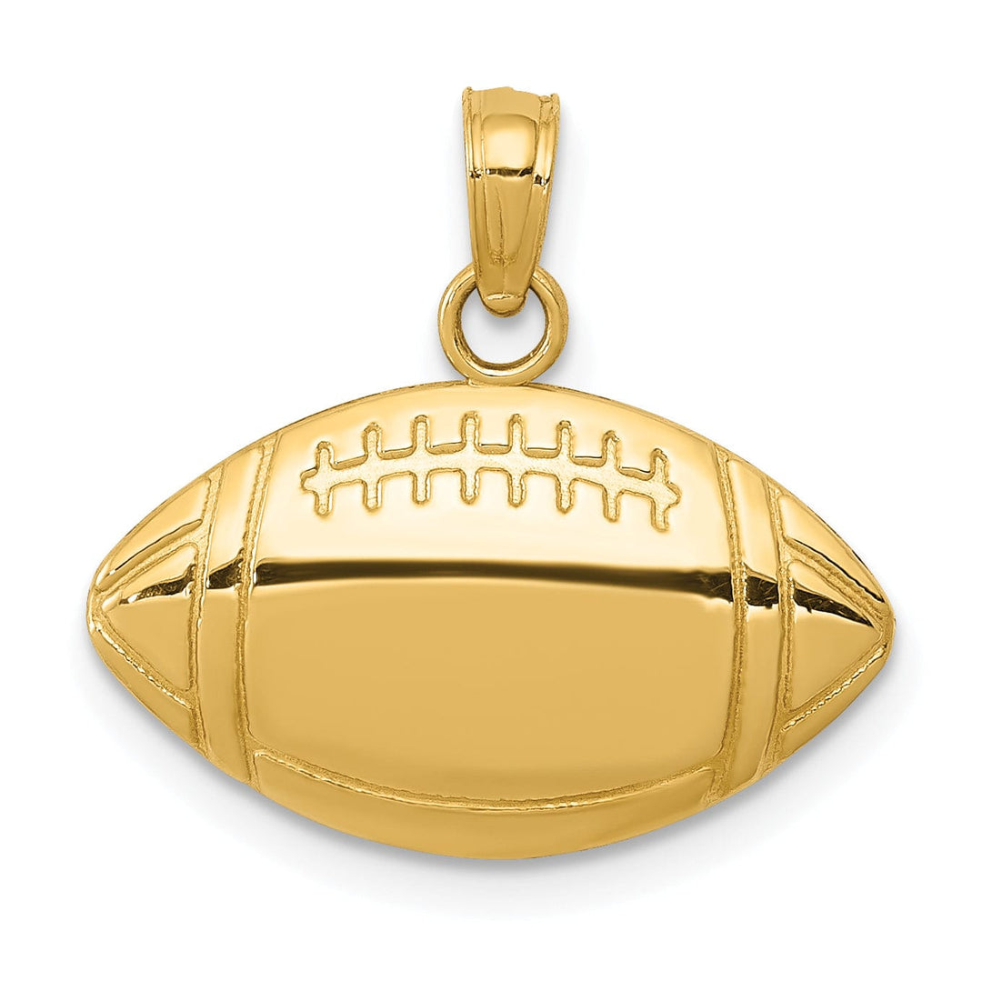 14k Yellow Gold Football Charm Pendant