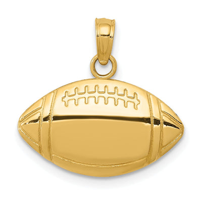 14k Yellow Gold Football Charm Pendant at $ 114.1 only from Jewelryshopping.com