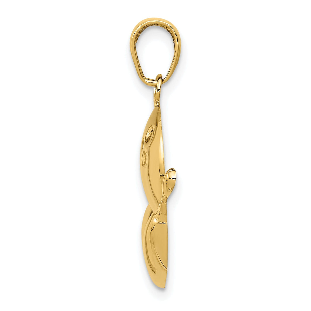 14k Yellow Gold Bowling Pins and Ball Charm Pendant