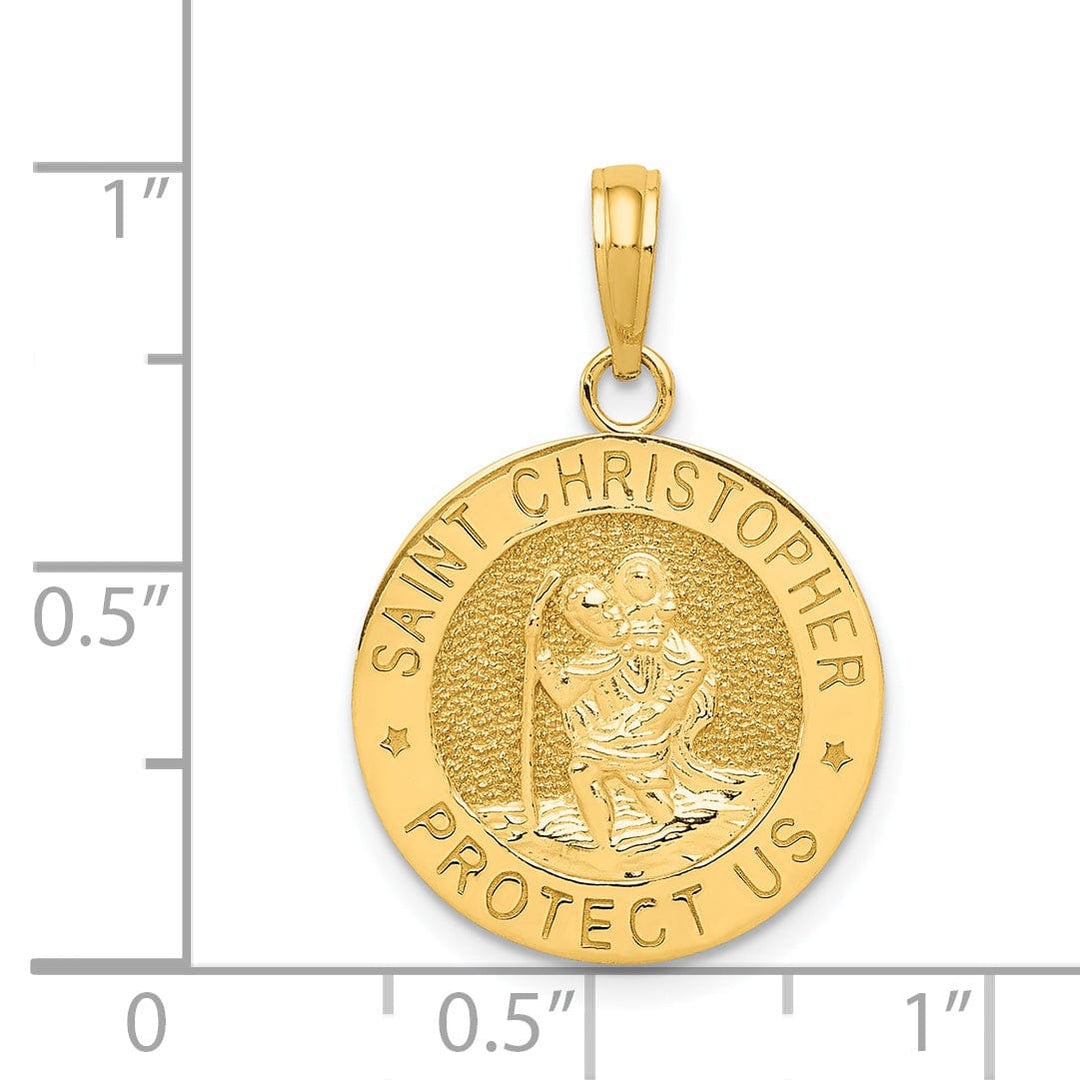 14k Yellow Gold Saint Christopher Medal Pendant