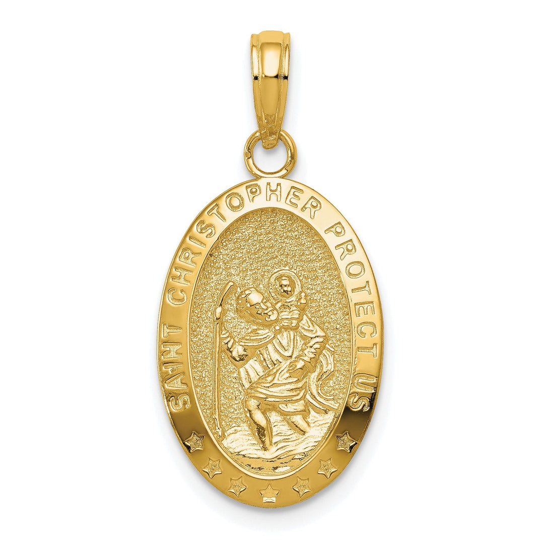 14k Yellow Gold Saint Christopher Medal Pendant