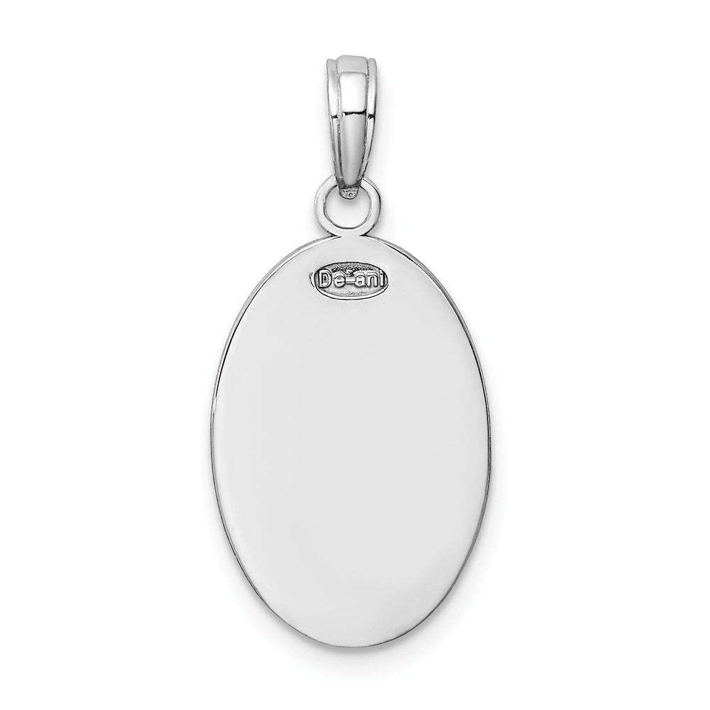 14K White Gold Saint Christopher Oval Medal Pendant