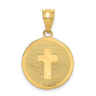 14k Yellow Gold Texture Polished Cross and 1st Holy Communion Pendant at $ 143.85 only from Jewelryshopping.com