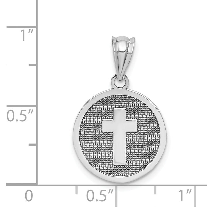 14k White Gold Texture Polish Finish Cross 1st Holy Communion Pendant