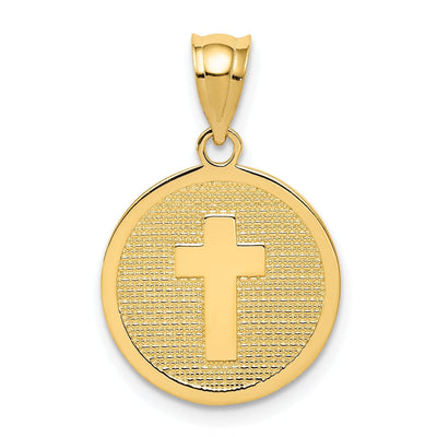 14k Yellow Gold Cross God Bless Medal Pendant at $ 140.76 only from Jewelryshopping.com