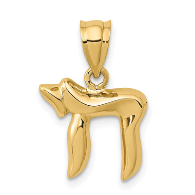 14K Yellow Gold Polished Finish Solid Chai Design Charm Pendant at $ 117.98 only from Jewelryshopping.com