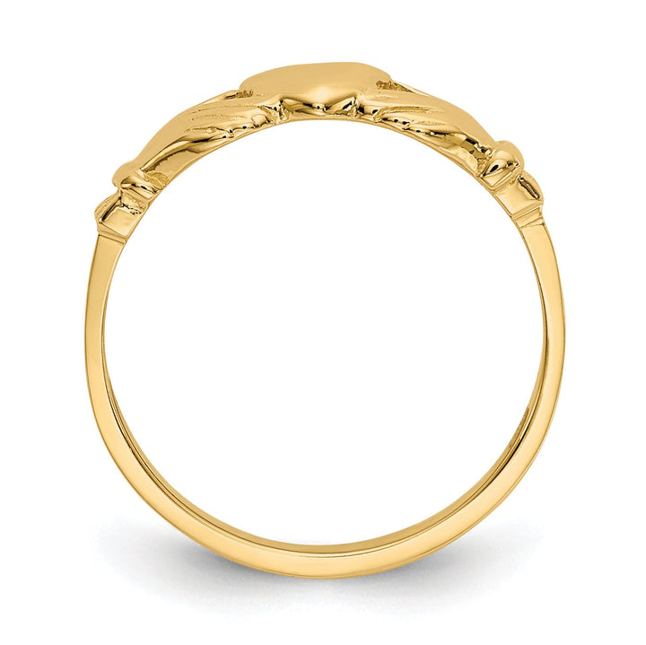 14kt baby yellow gold claddagh ring