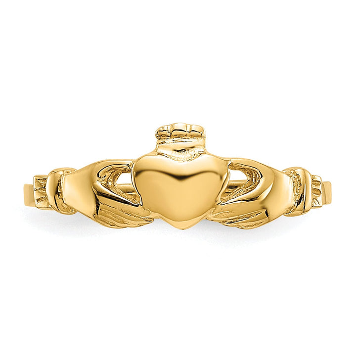 14kt baby yellow gold claddagh ring