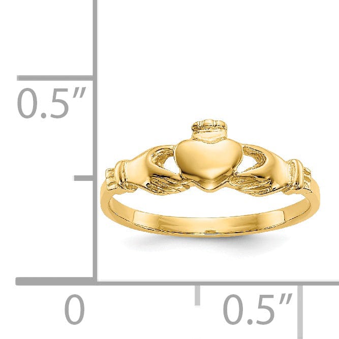 14kt baby yellow gold claddagh ring