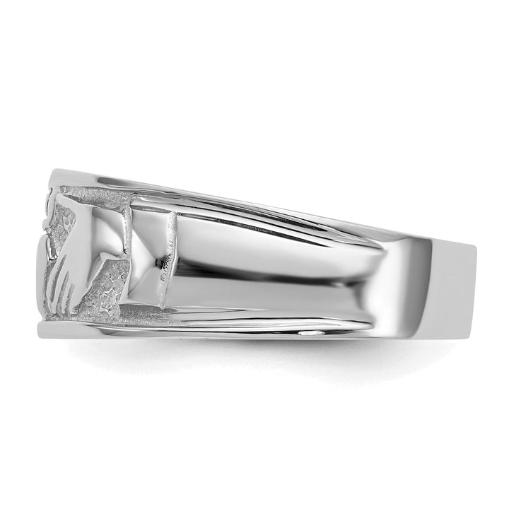 14kt white gold ladies claddagh ring