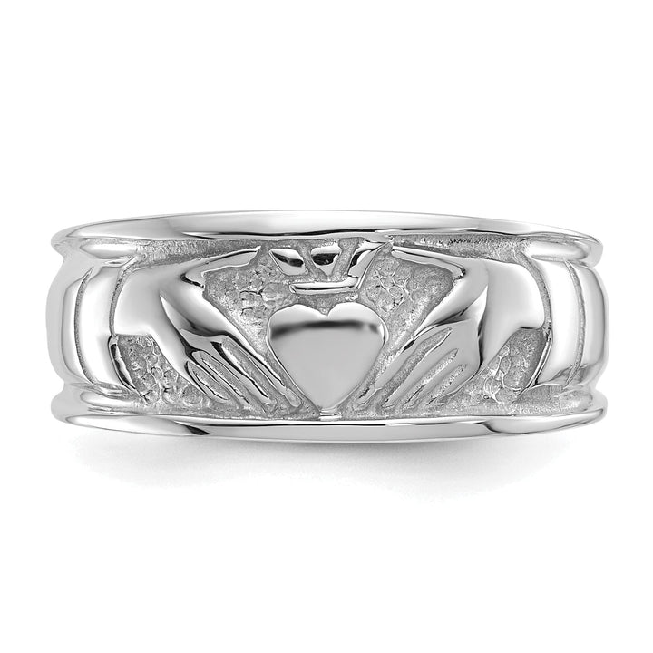 14kt white gold ladies claddagh ring