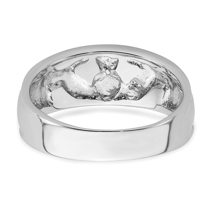 14kt white gold ladies claddagh ring