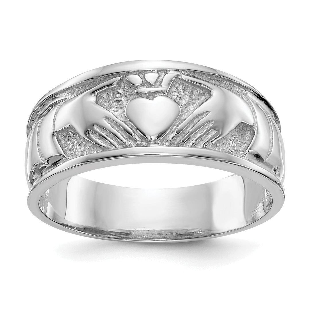 14kt white gold ladies claddagh ring