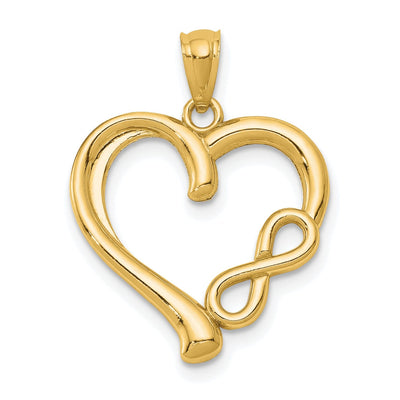 14k Yellow Gold Polished Infinity Heart Pendant at $ 83.47 only from Jewelryshopping.com