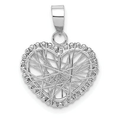 14K White Gold Open Wire Heart Charm Pendant at $ 82.3 only from Jewelryshopping.com