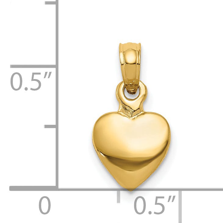 14k Yellow Gold Polished Mini Heart Pendant