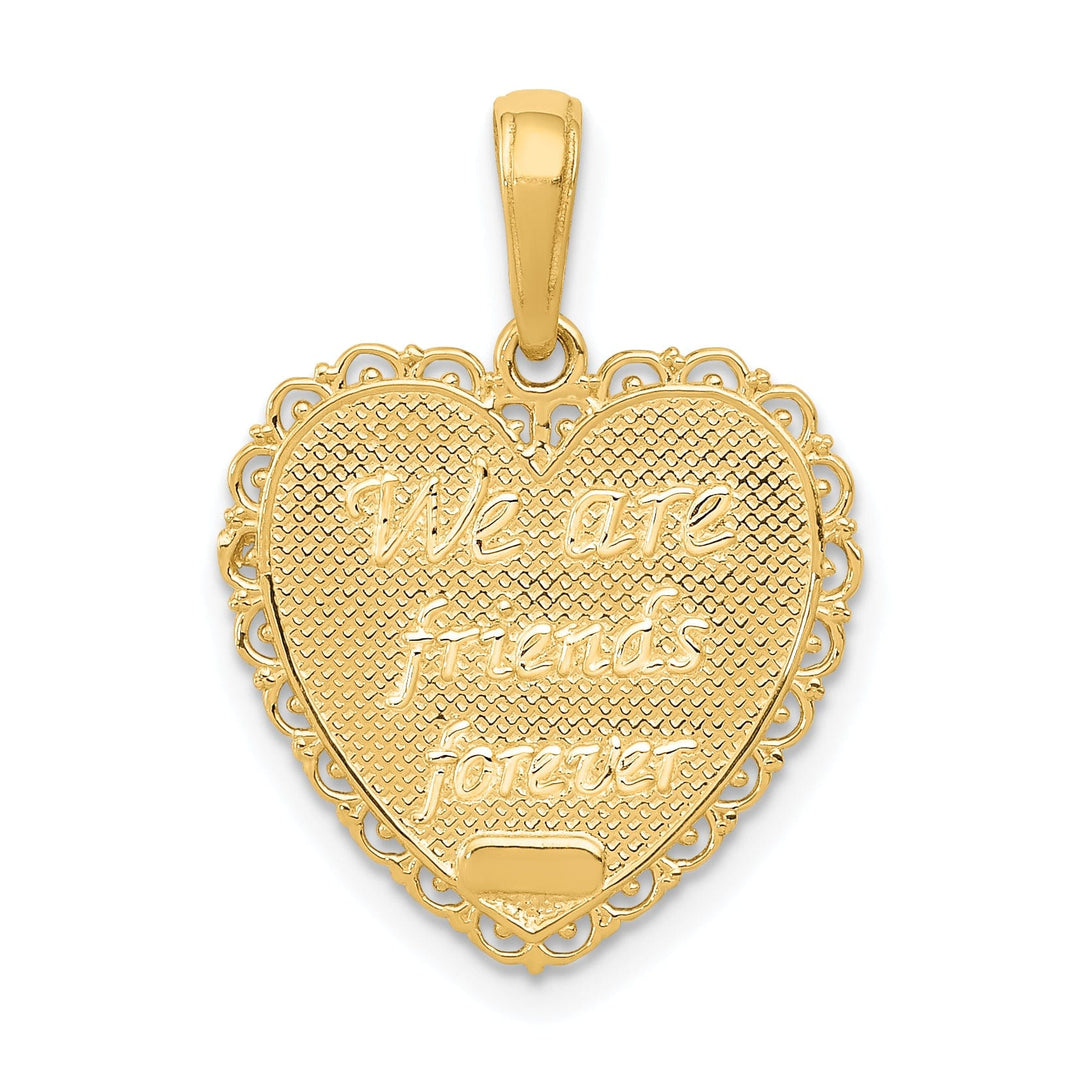 14k Yellow Gold Sister Forever Friends Pendant