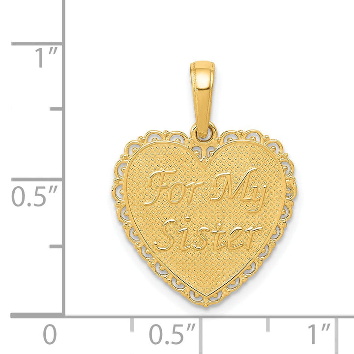 14k Yellow Gold Sister Forever Friends Pendant